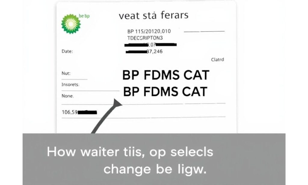 How does the BP FDMS CAT charge appear on your bank statement?